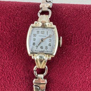Vintage 1950s Cortland with 17 Jewel Swiss Concord Watch Movement 14K GF Case